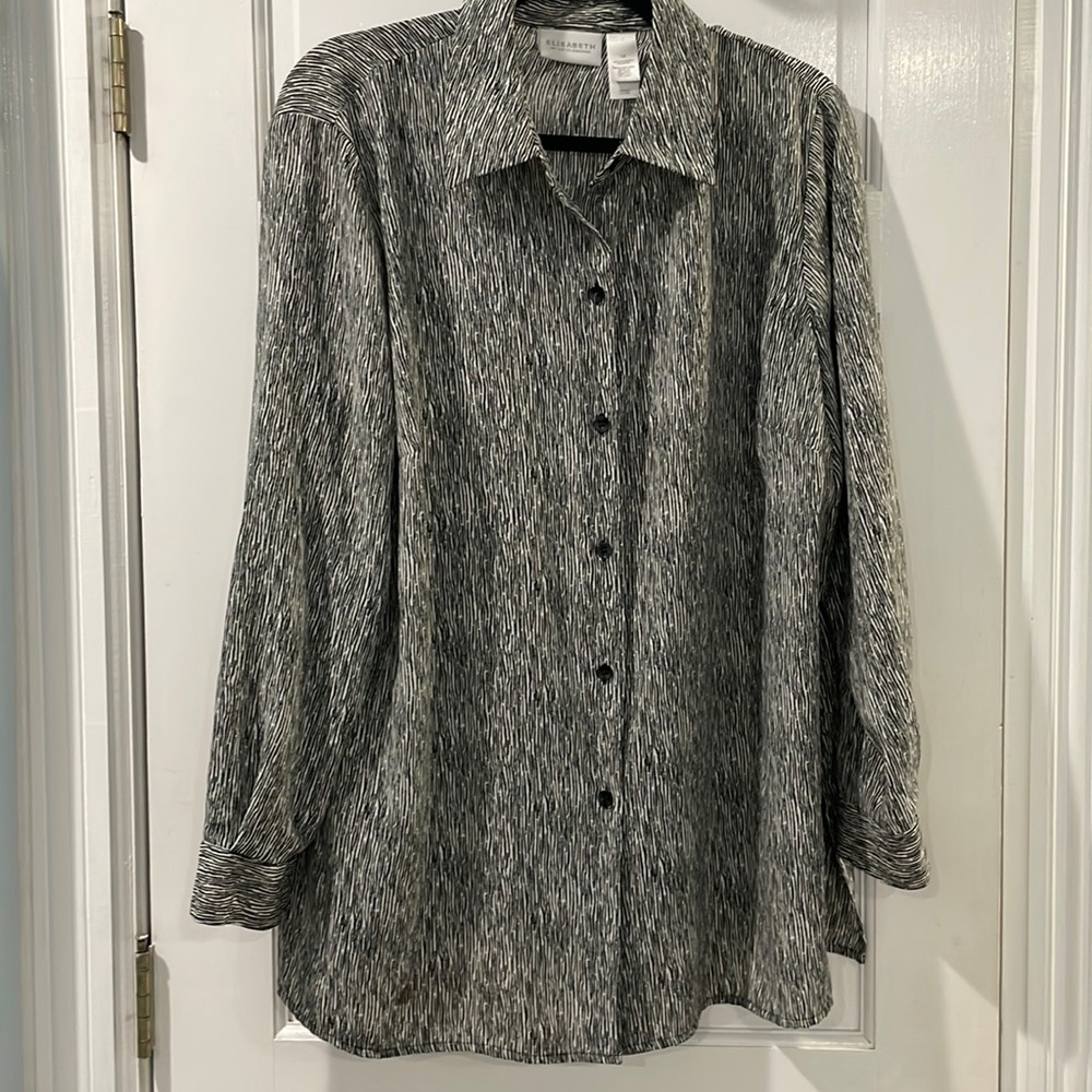 Fun, black-and-white, Animal print blouse by Liz Claiborne size 1X
